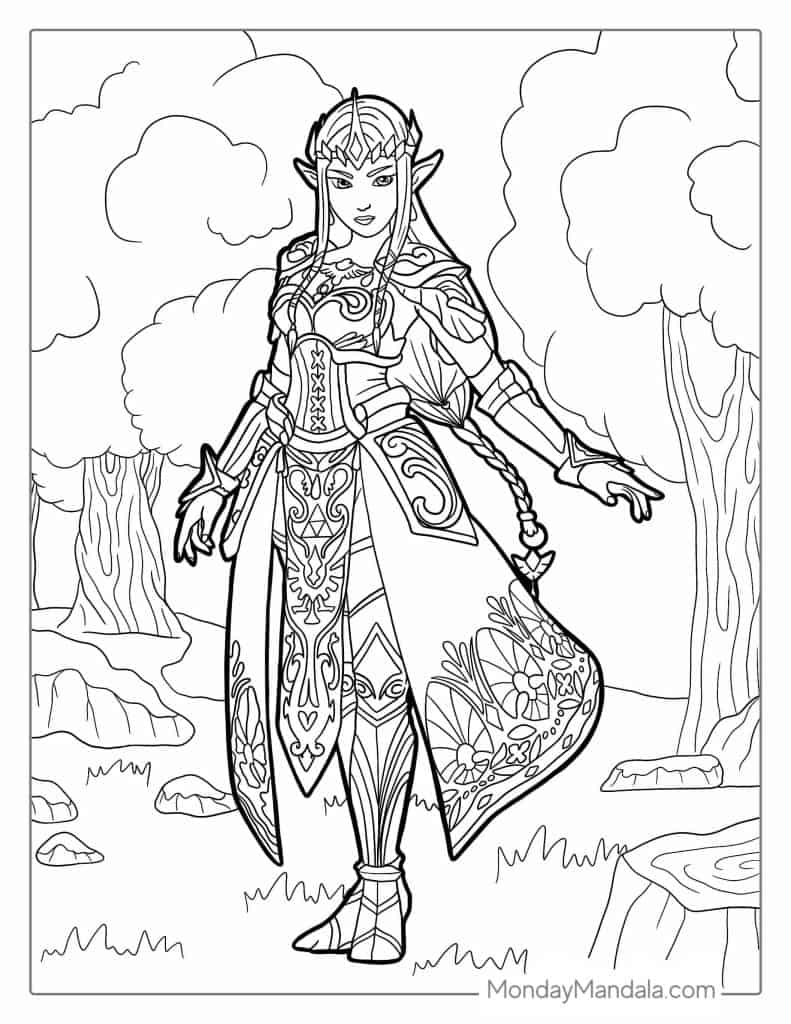 Zelda coloring pages free pdf printables