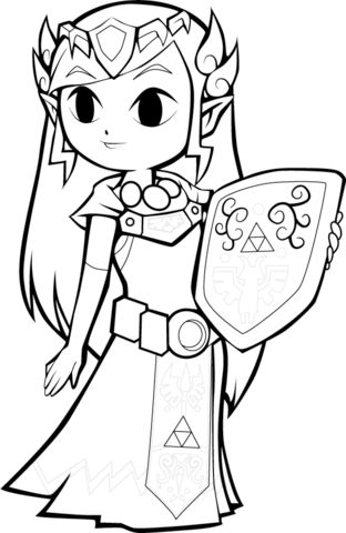 Toon princess zelda coloring page from the legend of zelda category select from â princess coloring pages disney princess coloring pages cartoon coloring pages