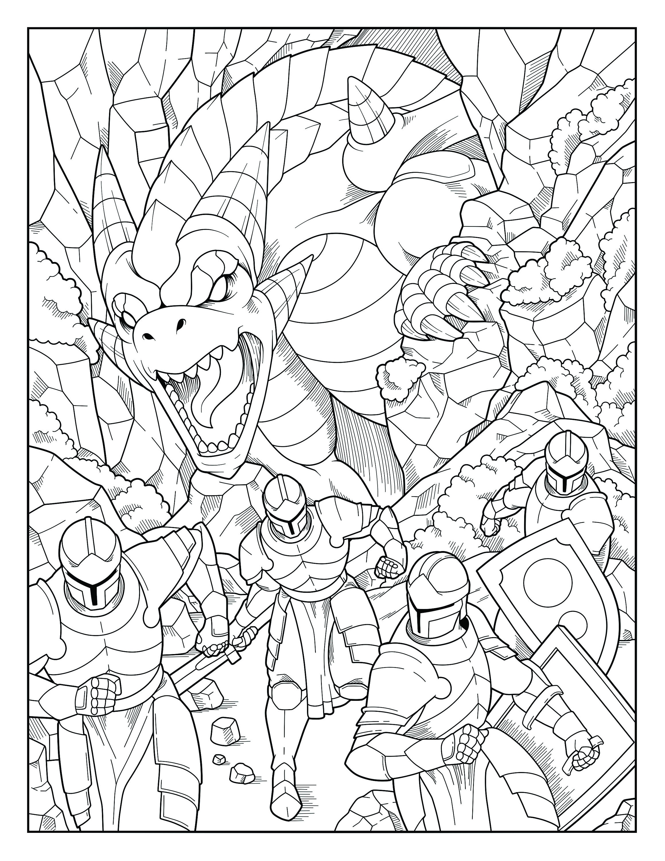 Dragon coloring page book printable coloring pages downloadable coloring book