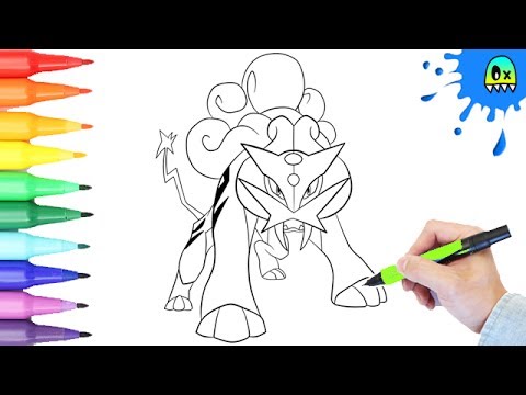 Pokemon coloring legendary raikou i fun colouring videos for kids