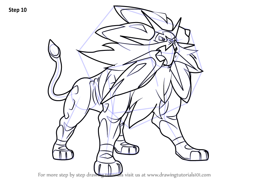 How to draw solgaleo from pokemon sun and moon pokãmon sun and moon step by step