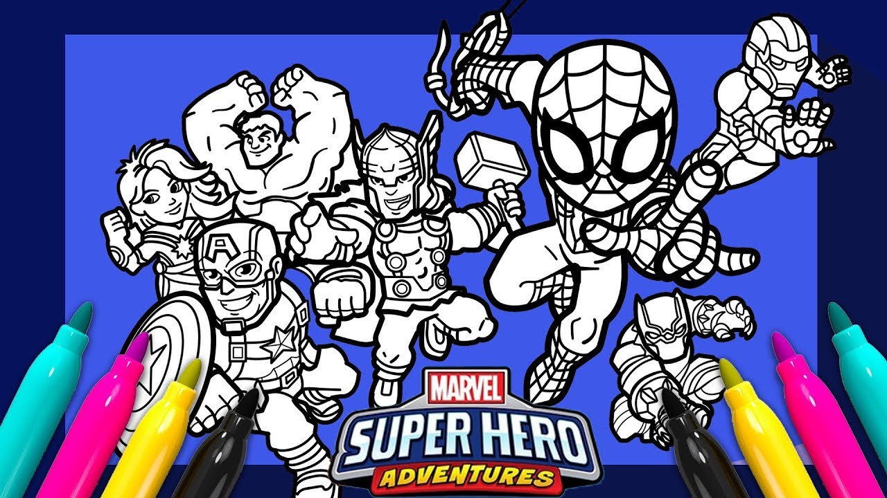 Arvel avengers coloring page super hero adventures