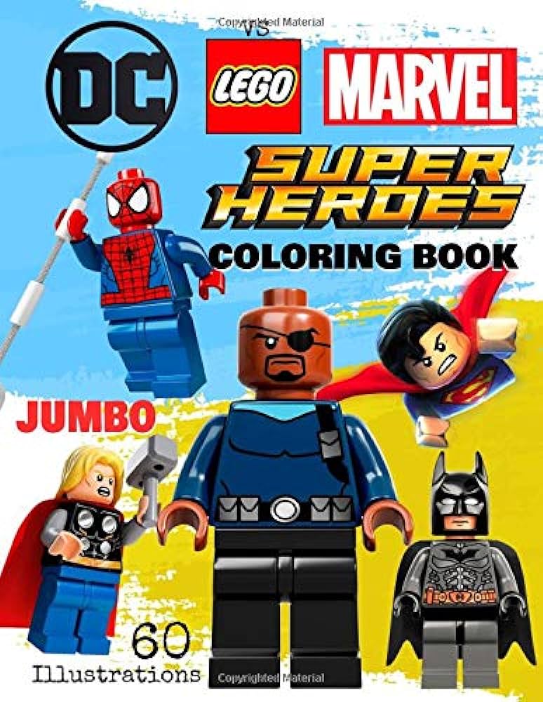 Lego marvel vs dc super heroes jumbo coloring book for kids boys girls illustrations umishi matalip books