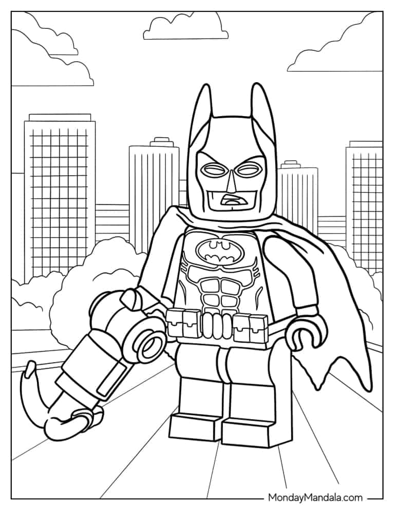 Lego batman coloring pages free pdf printables