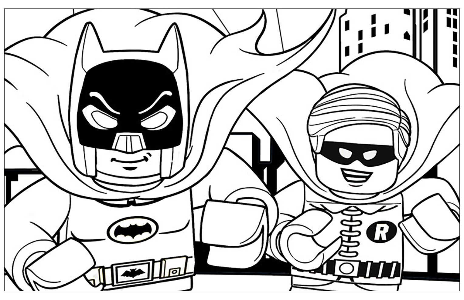 Image of lego batman to print and color