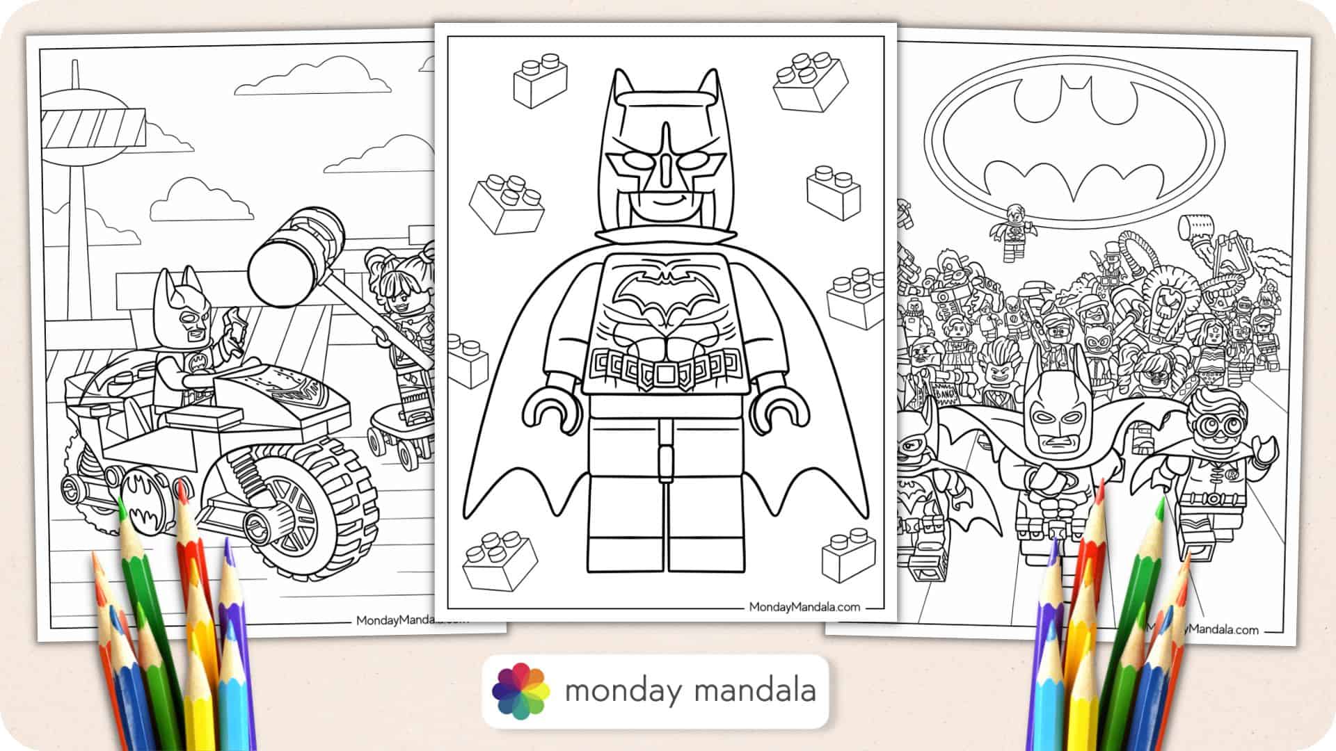 Lego batman coloring pages free pdf printables