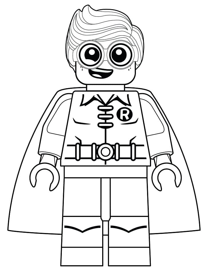 Funny lego robin coloring page