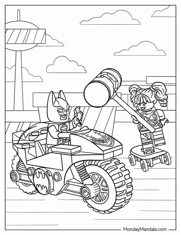 Lego batman coloring pages free pdf printables