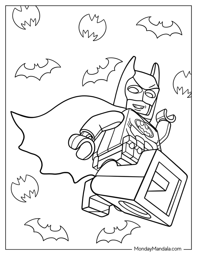 Lego batman coloring pages free pdf printables