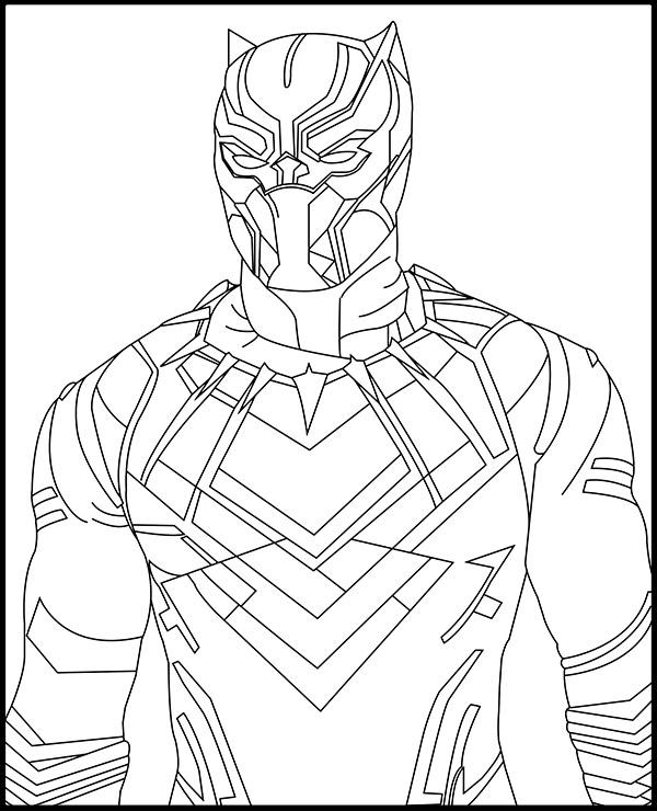 Printable black panther coloring page avengers