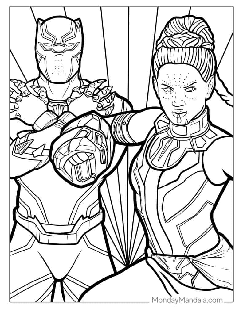 Black panther coloring pages free pdf printables