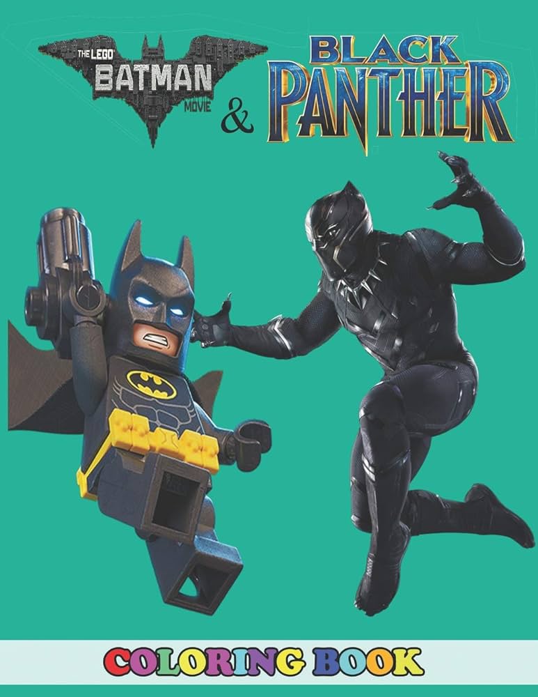 Batman and black panther coloring book in coloring book for kids and adults activity book great starter book for children with fun easy and relaxing coloring pages books