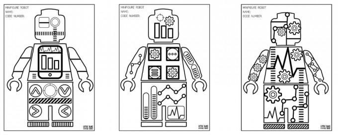 Lego robot coloring pages