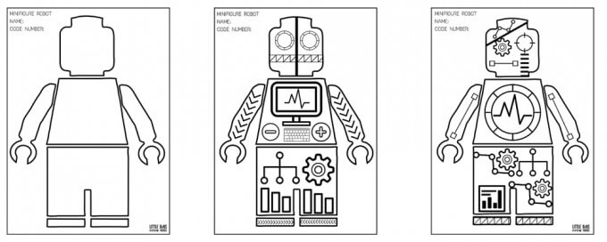 Lego robot coloring pages