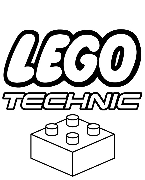 Big lego technic logo coloring page