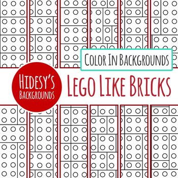 Lego like plastic brick backgrounds digital paper