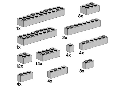 Assorted light gray bricks set