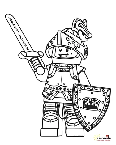 Coloring sheet lego knight