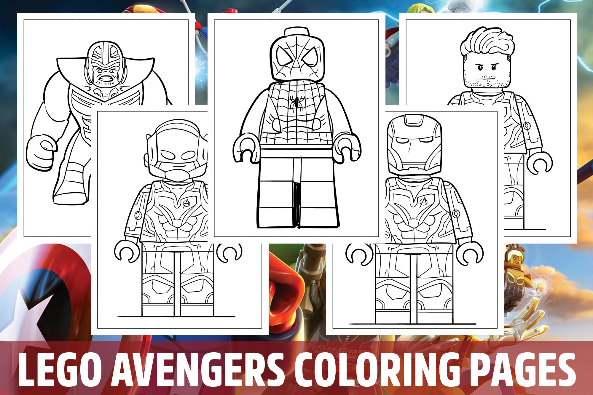 Lego avengers coloring pages for kids girls boys teens birthday school activity made by teachers