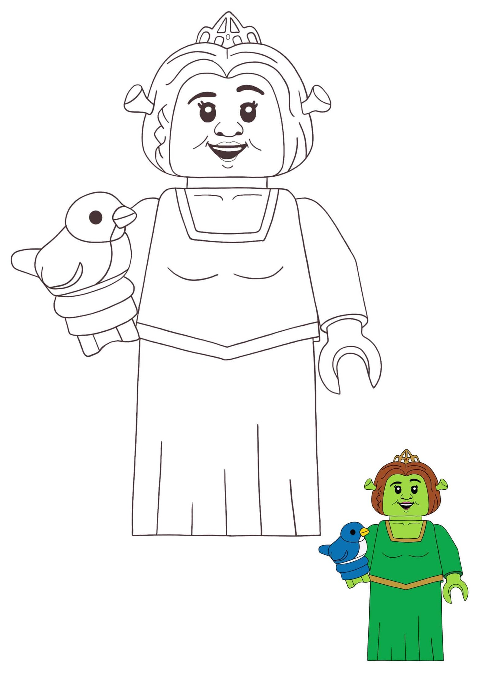 Lego princess fiona coloring pages