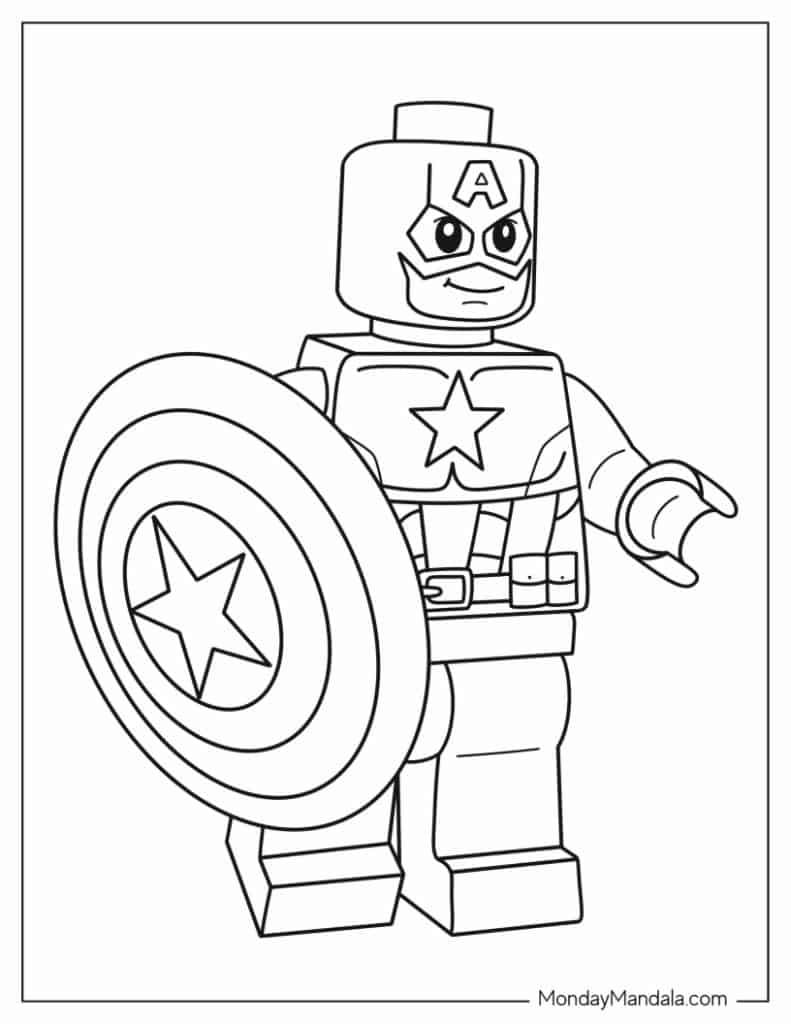 Captain america coloring pages free pdf printables