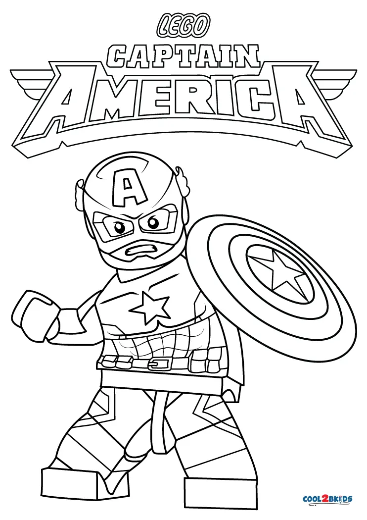 Free printable lego captain america coloring pages for kids