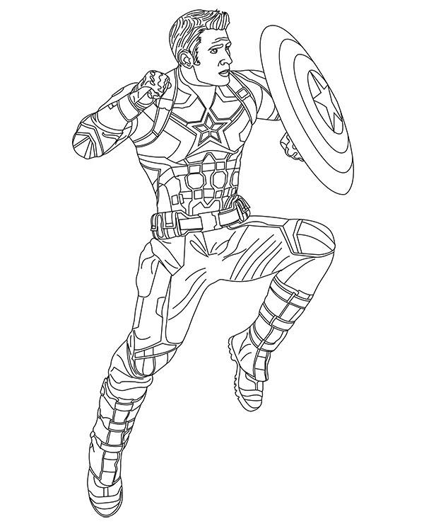 Captain america coloring page avengers