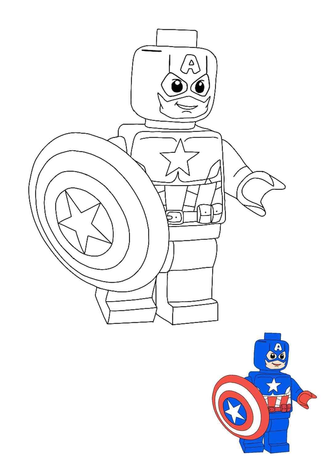 Lego captain america coloring pages