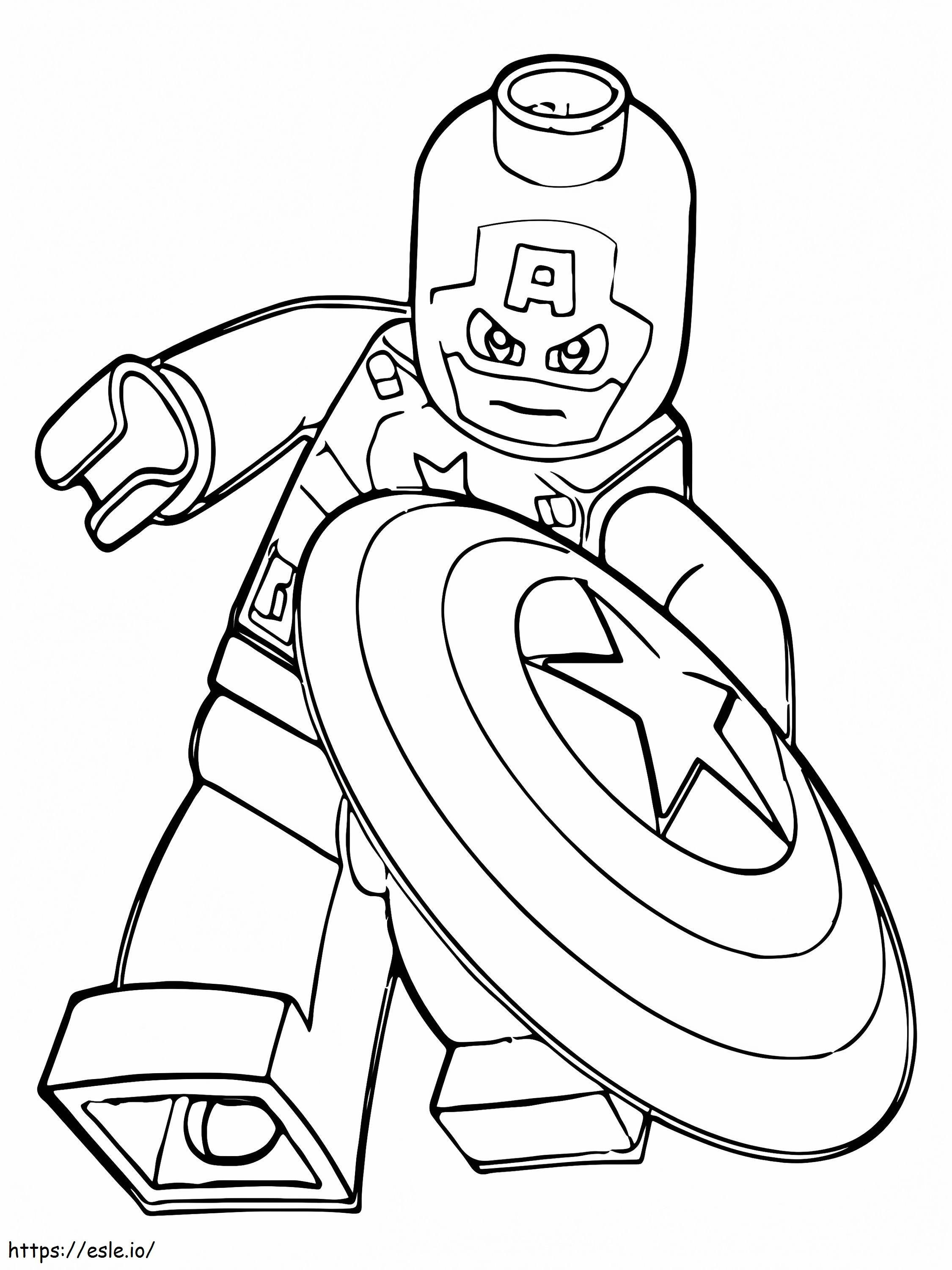 Powerful captain america lego avengers coloring page