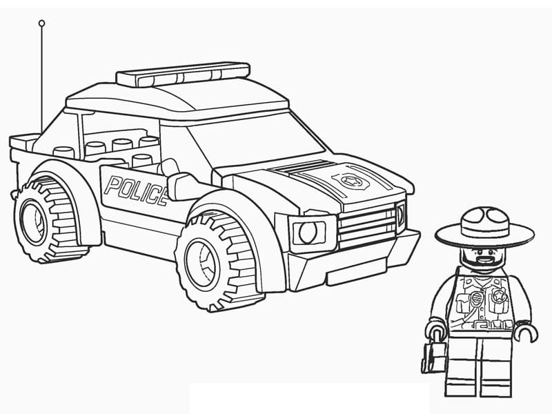 Lego police coloring page