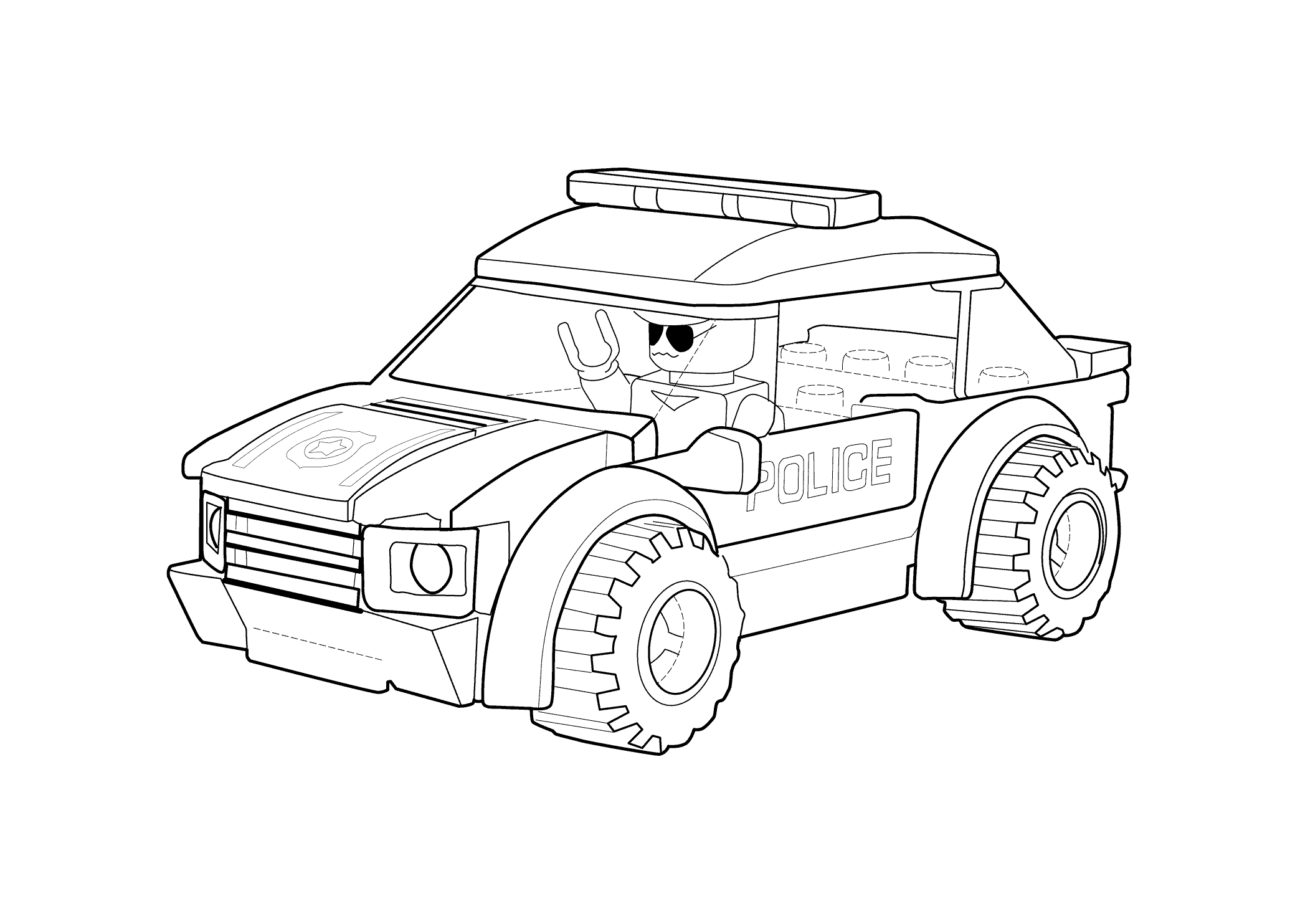 Police car coloring page lego printable free lego coloring page boyama kitabä yazdärälabilir renkli sayfalar disney boyama sayfalarä