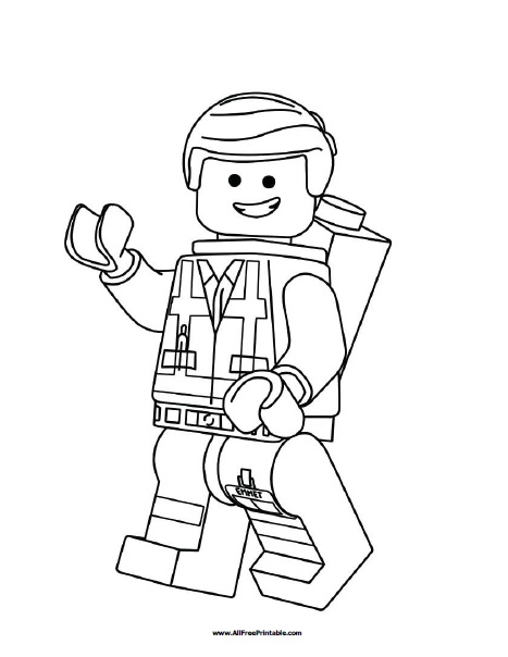 Lego emmet coloring page â free printable