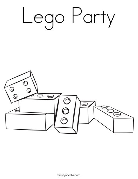 Lego party coloring page