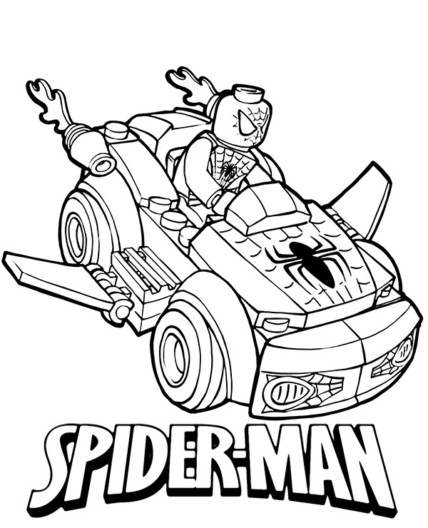 Lego spiderman set coloring page