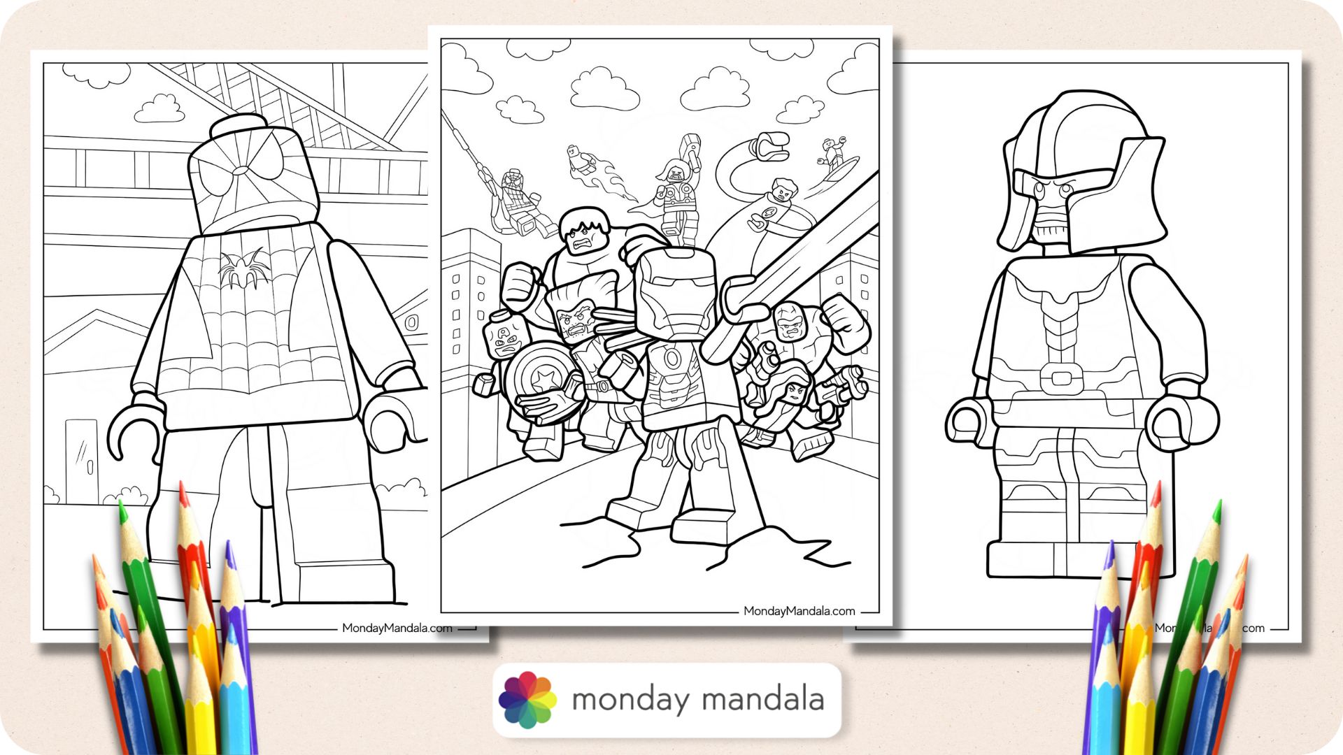 Lego avengers coloring pages free pdf printables