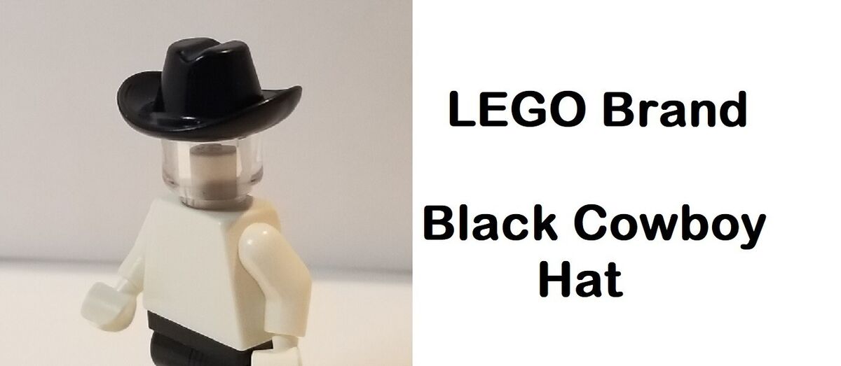 Lego black cowboy hat vintage western wear solid color good guy bad guy