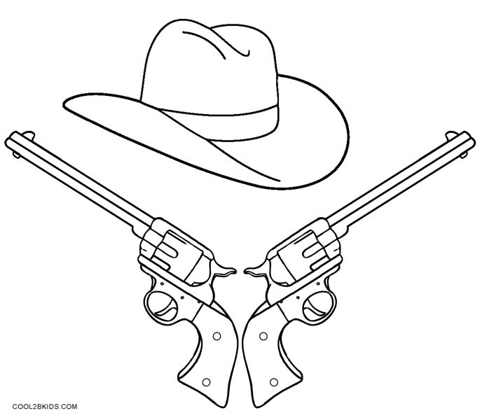 Printable cowboy coloring pages for kids