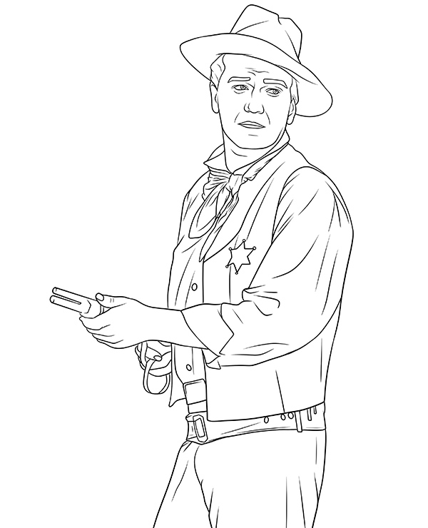 John wayne coloring pages cowboy actor