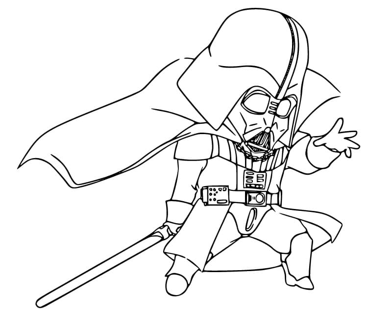 Cute little darth vader coloring page