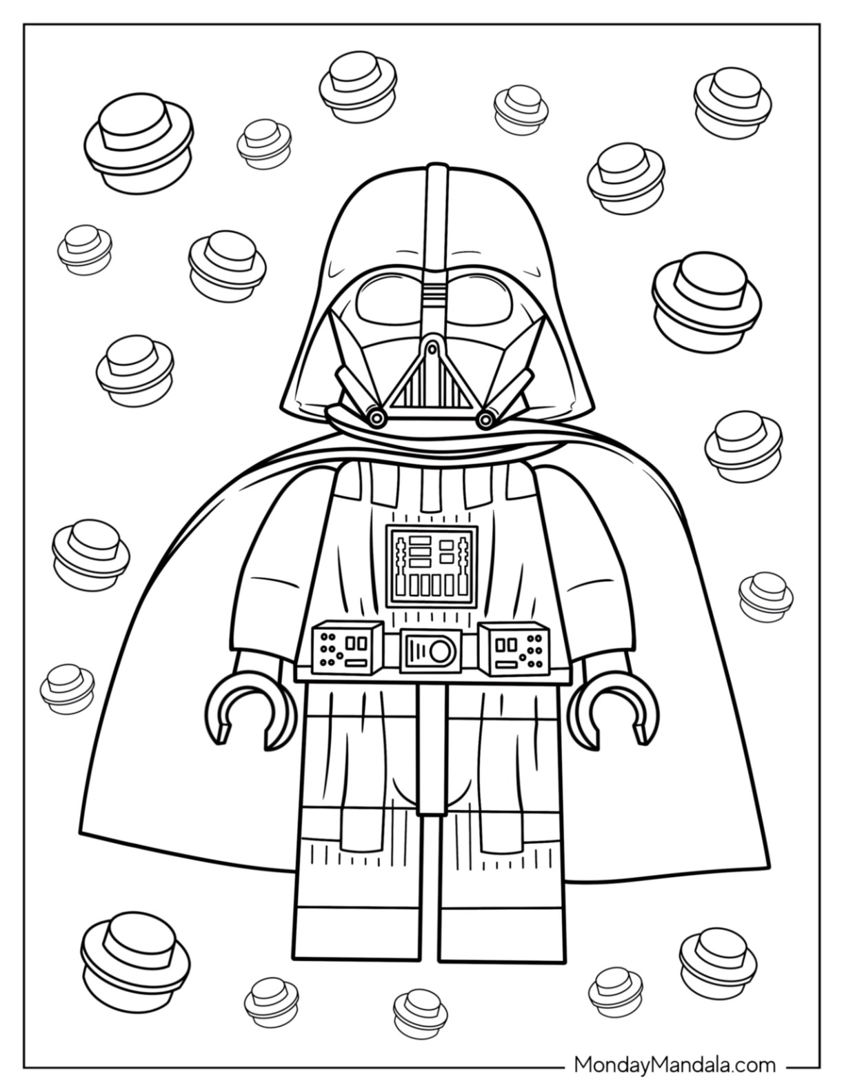 Darth vader coloring pages free pdf printables