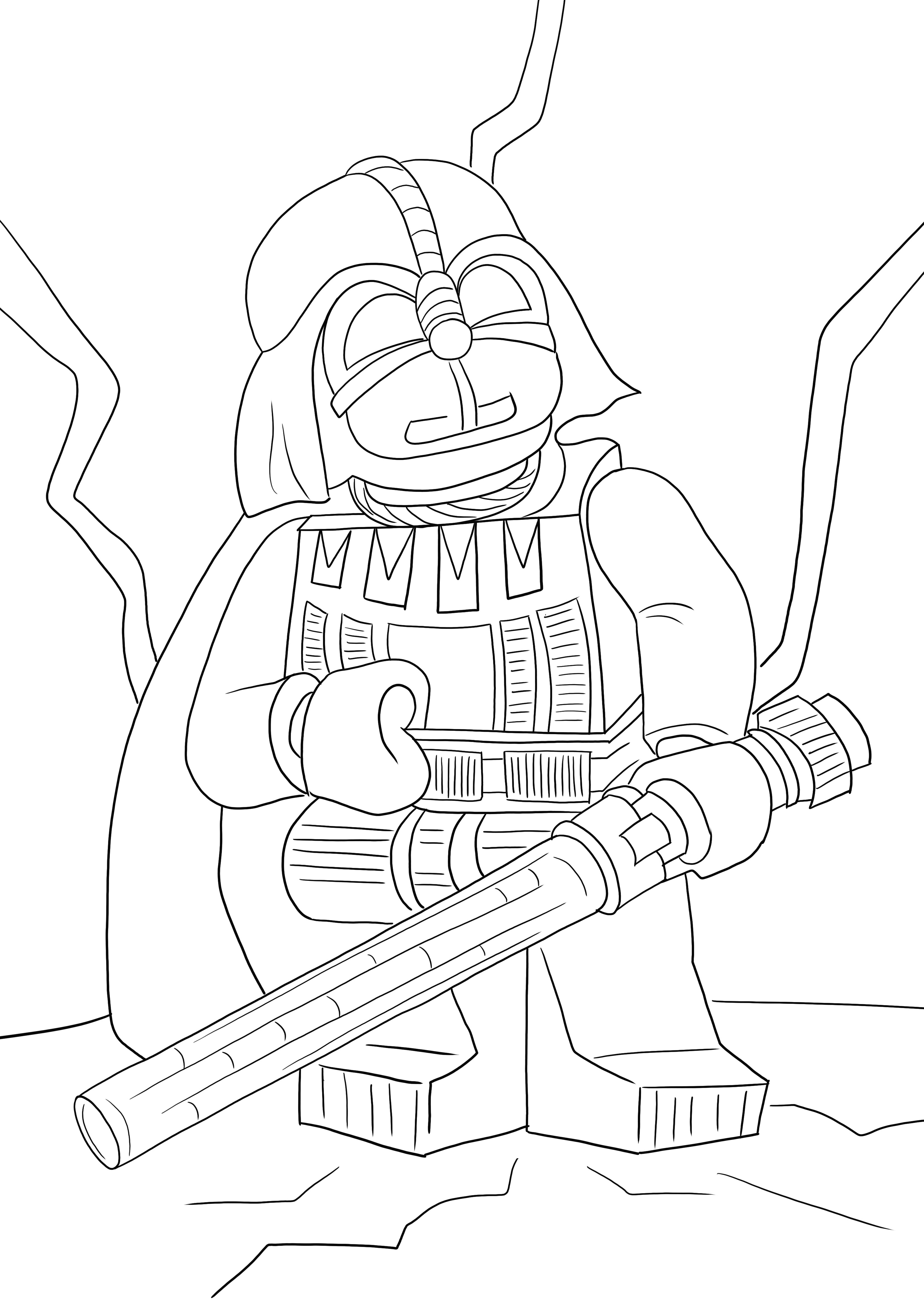 Lego star wars darth vader coloring sheet free to download or print