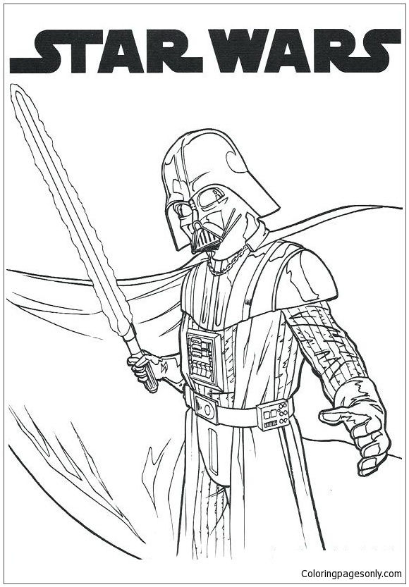 Lego darth vader coloring page