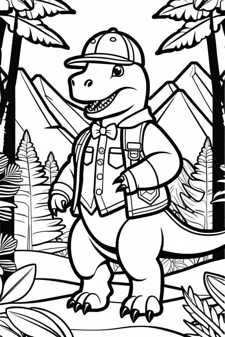 Dinosaur coloring page for children