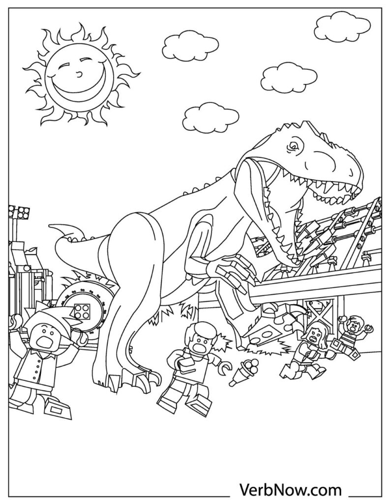 Free jurassic world coloring pages for download printable pdf