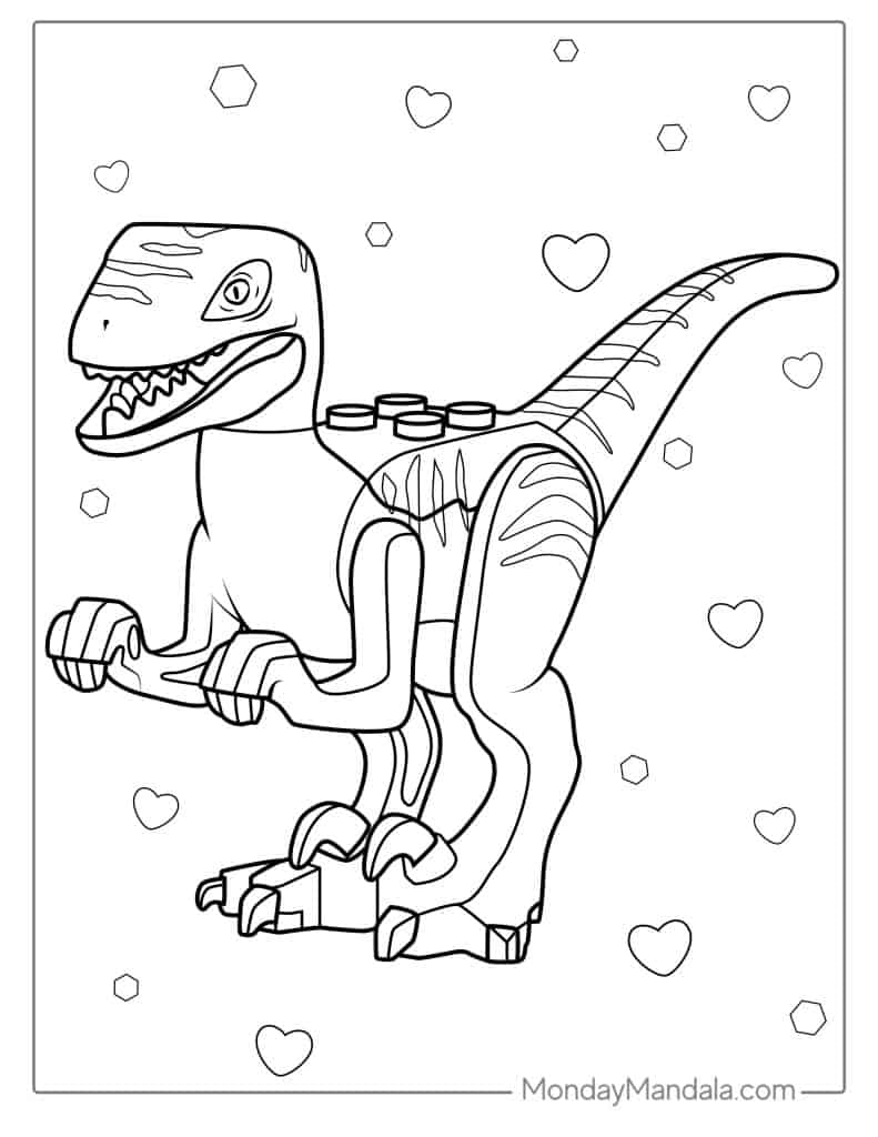 Velociraptor coloring pages free pdf printables