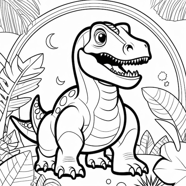 Premium ai image printable dinosaur coloring page for kids