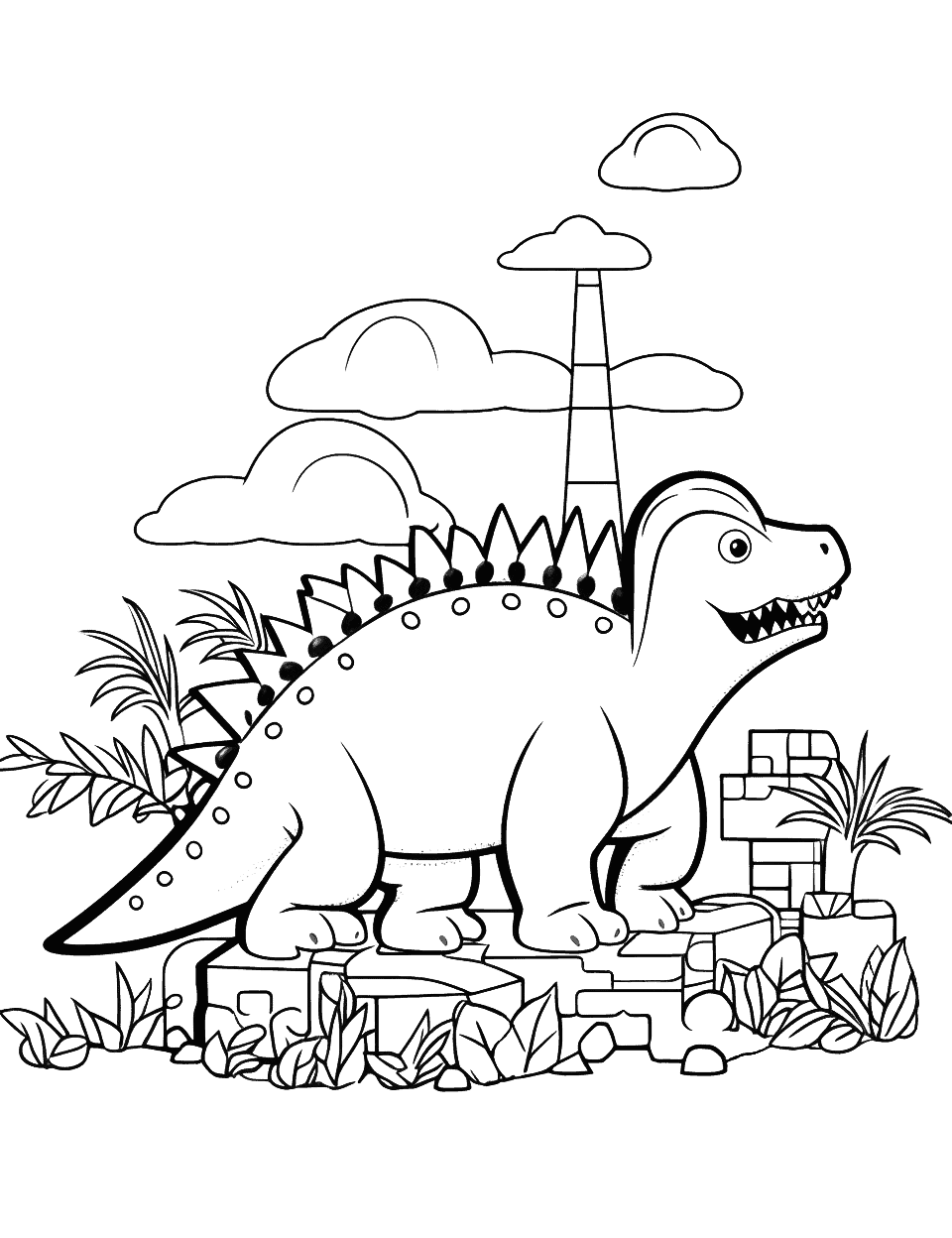 Dinosaur coloring pages free printable sheets