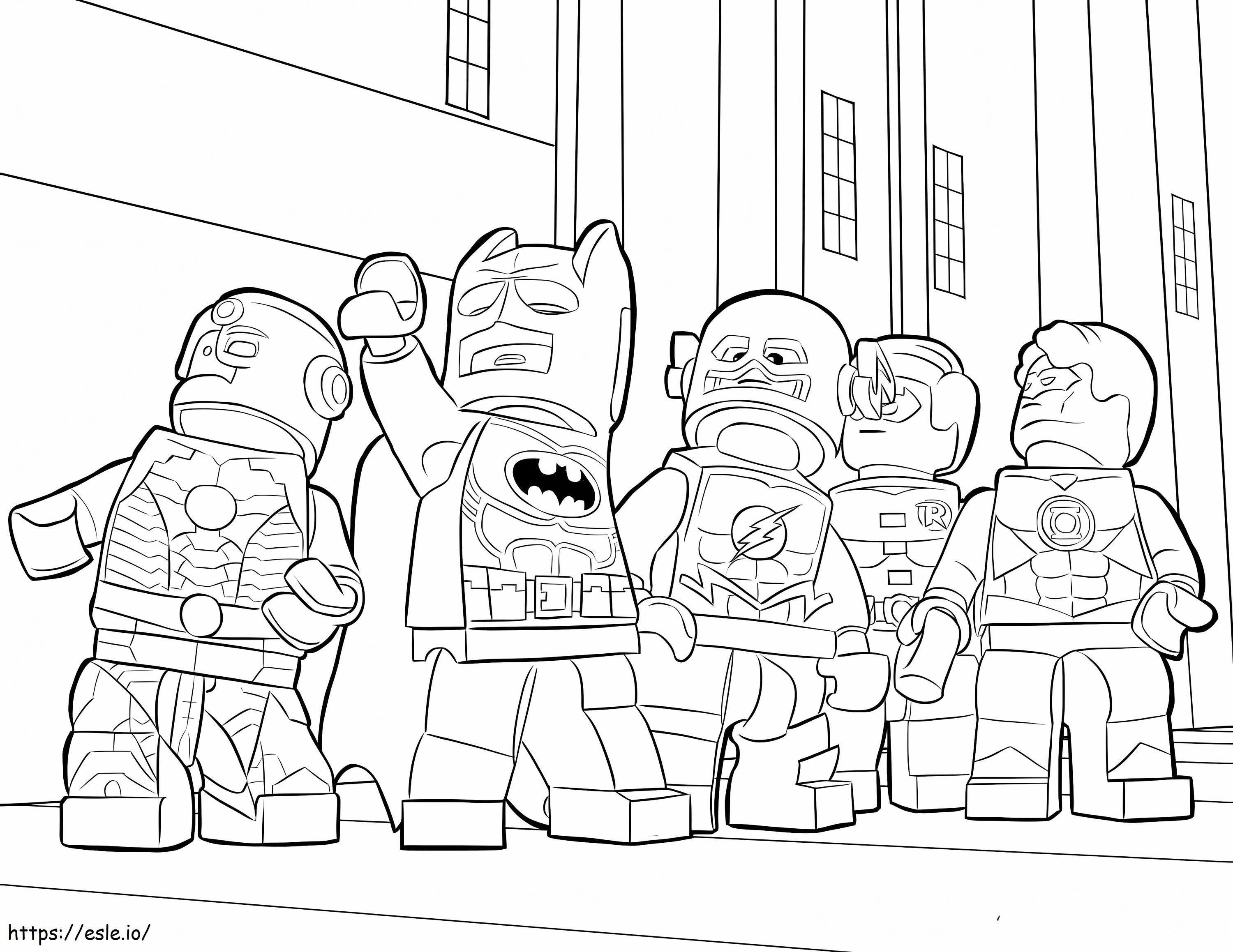 Lego flash and friends coloring page