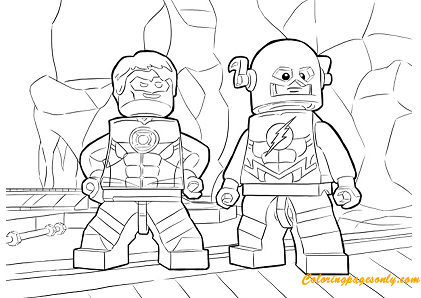 The flash characters lego coloring page