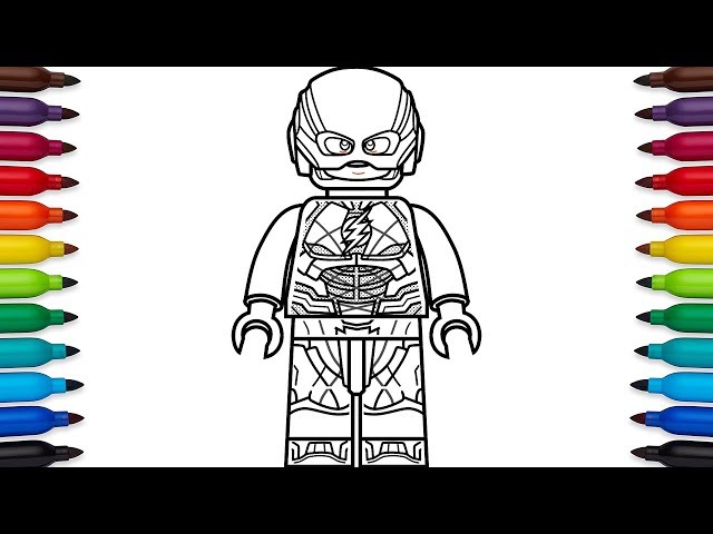 How to draw lego the flash barry allen fro dc coics justice league